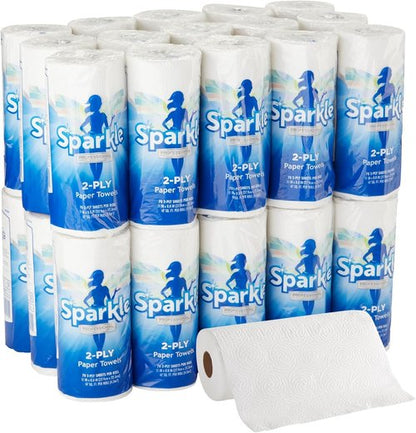 Georgia-Pacific Sparkle 2-Ply Perforated Kitchen Paper Towels - 70 Sheets Per Roll, 30 Rolls Per Case