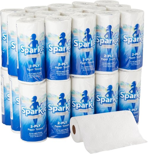 Georgia-Pacific Sparkle 2-Ply Perforated Kitchen Paper Towels - 70 Sheets Per Roll, 30 Rolls Per Case