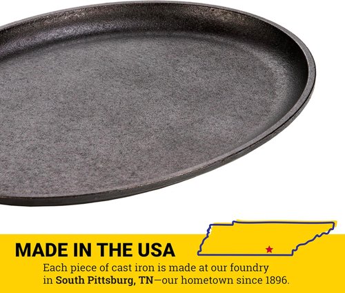 Lodge Cast Iron Griddle - 13.375" Oval Design for Perfect Cooking | Durable Black Finish
