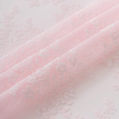TUDECO Pink Shower Curtain - Shabby Chic Lace Design with Sheer Valance | Vintage Floral Aesthetic, 72 x 72 Inch