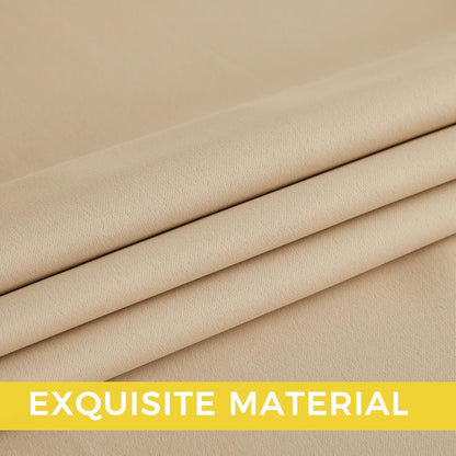 NICETOWN Room Darkening Curtains - Biscotti Beige Drapery Panels, 52"W x 96"L for Ultimate Privacy