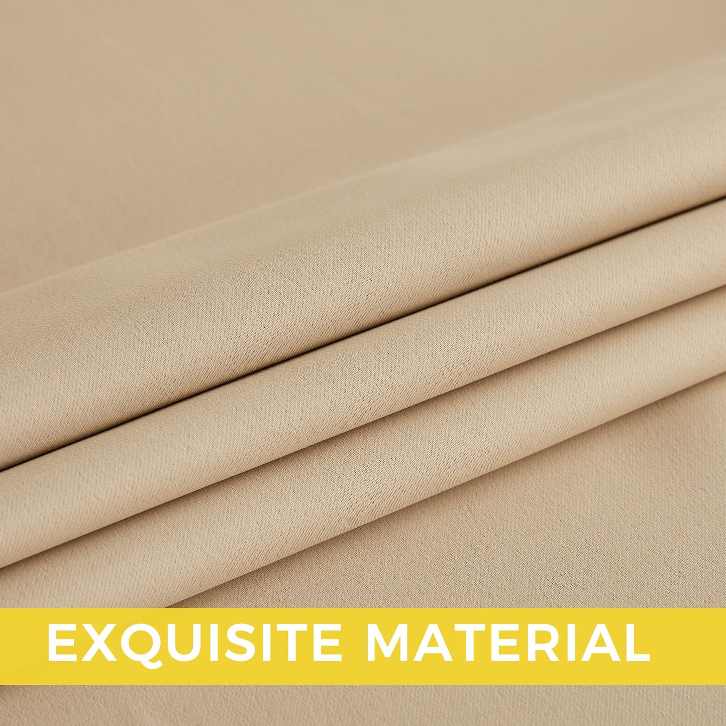NICETOWN Biscotti Beige Light Blinds - Microfiber Grommet Thermal Insulated Shades for Kid's Room, Yard, Boys Room, Girls Room, Nursery - Lightweight, 1 Pair, W52 x L95