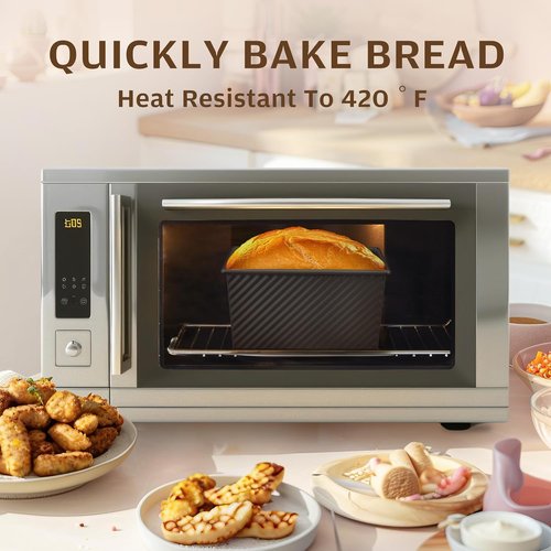 KITESSENSU Carbon Steel Pullman Loaf Pan - Non-Stick Design with Lid | 1 lb Dough Capacity, Black