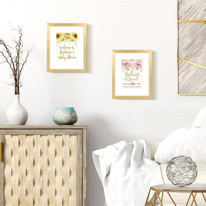 Upsimples 8x10 Picture Frame Set of 5 - Elegant Gold Frames for 5x7 or 8x10 Photos | Perfect Wall Gallery Decor