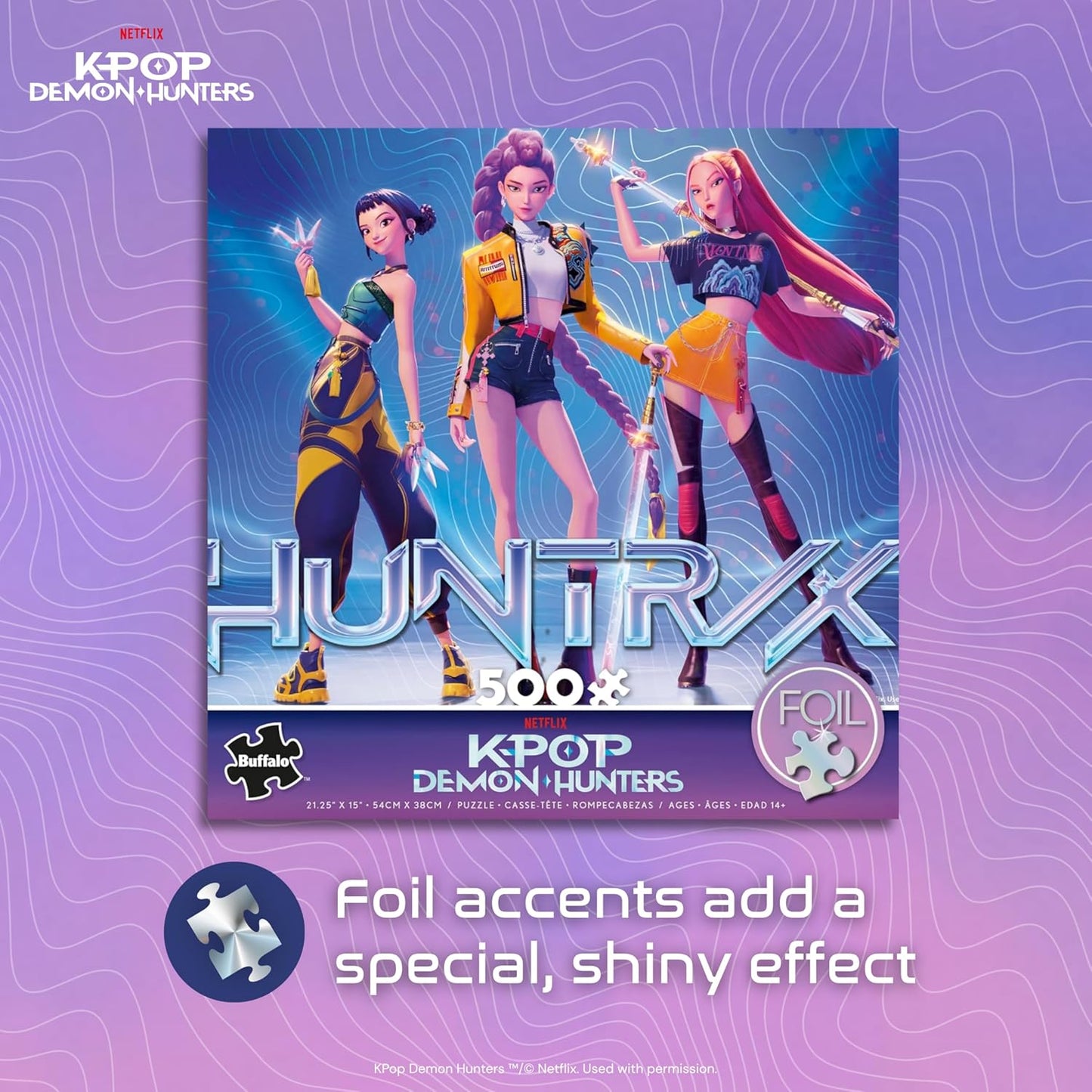 Buffalo Games – Kpop Demon Hunters Jigsaw Puzzle | 500 Piece Foil-Finish Design for Fans