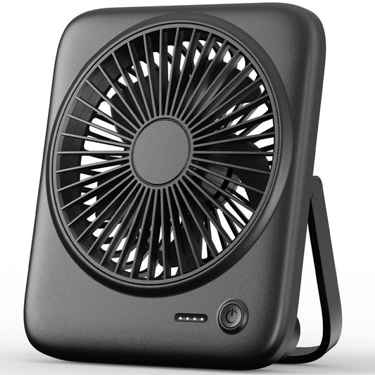 Otlonpe Personal Portable Desk Fan, 4000mAh Small Rechargeable Portable Fan Battery Operated & USB Powered for Travel Sleeping Bedroom Office Home Table, Cordless, Quiet, 4-Speed, 6.5 Inch (Black)