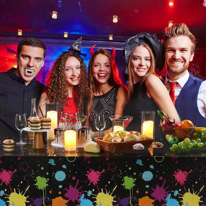Glow Party | Neon Plastic Table Covers - 108 x 54 Inch Disposable Tablecloths for Black Light Events (6 Pack)