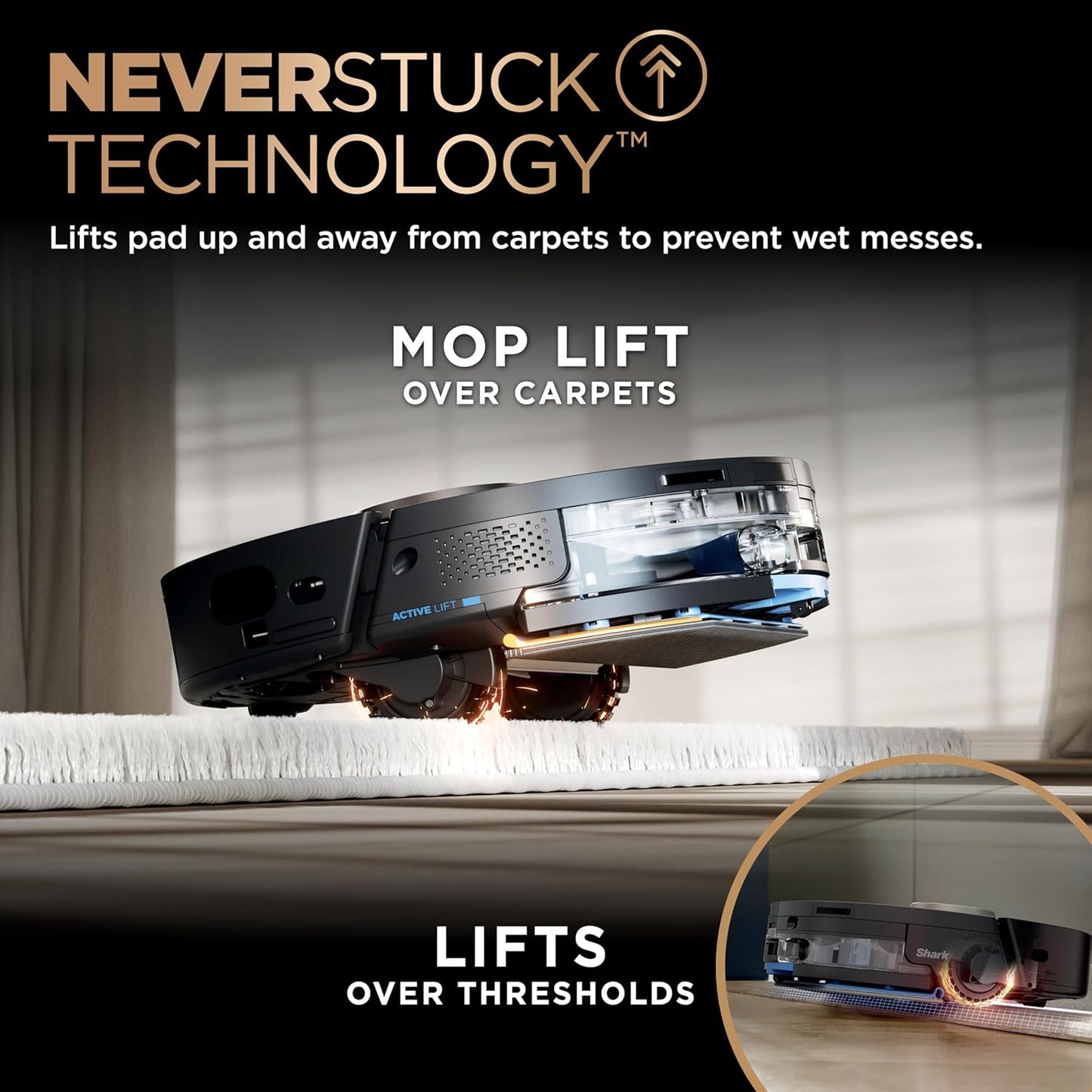 Shark Robot Vacuum & Mop Combo - PowerDetect NeverTouch Pro with Self-Emptying & Self-Clean Pad - Black