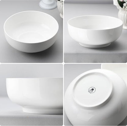 MALACASA Extra Large Serving Bowls Set of 2 - 114 OZ (10") White Porcelain Bowls for Salad, Soup & Pasta