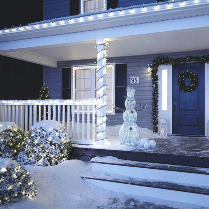 Skiennix 100 LED Christmas Net Lights - 5ft x 5ft Outdoor/Indoor Mesh Decoration, Warm White
