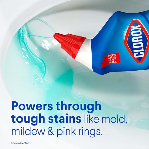 Clorox Toilet Bowl Cleaner - Bleach Formula for Deep Cleaning | 24 Fl Oz, Rain Clean Scent