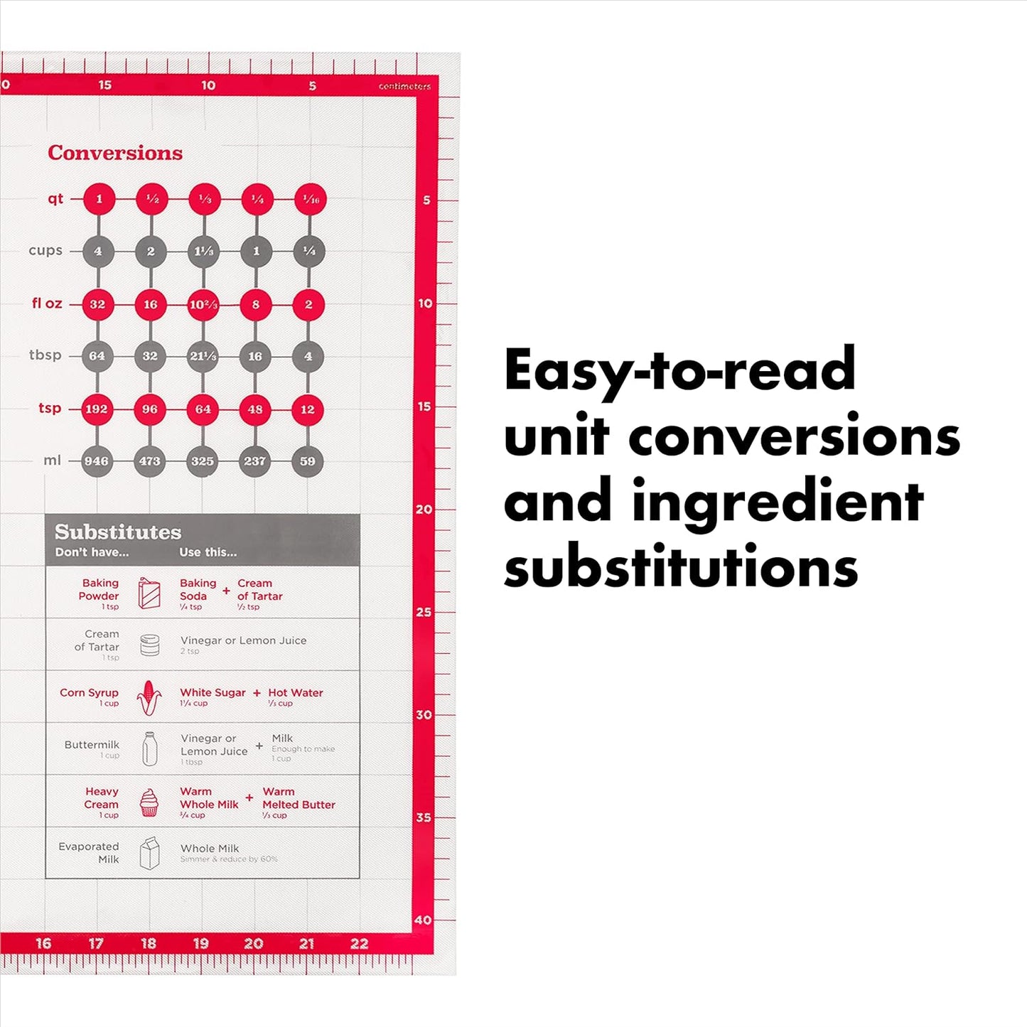 OXO Good Grips Non-Slip Silicone Pastry Mat - Built-In Measurements for Perfect Baking