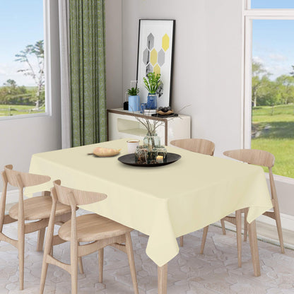 sancua Square Tablecloth - 54 x 54 Inch - Stain and Wrinkle Resistant Washable Polyester Table Cloth, Decorative Fabric Table Cover for Dining Table, Buffet Parties and Camping, Beige