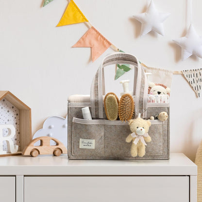 PeraBella Baby Diaper Caddy Organizer - Portable Felt Nursery Storage Bin for Newborn Essentials