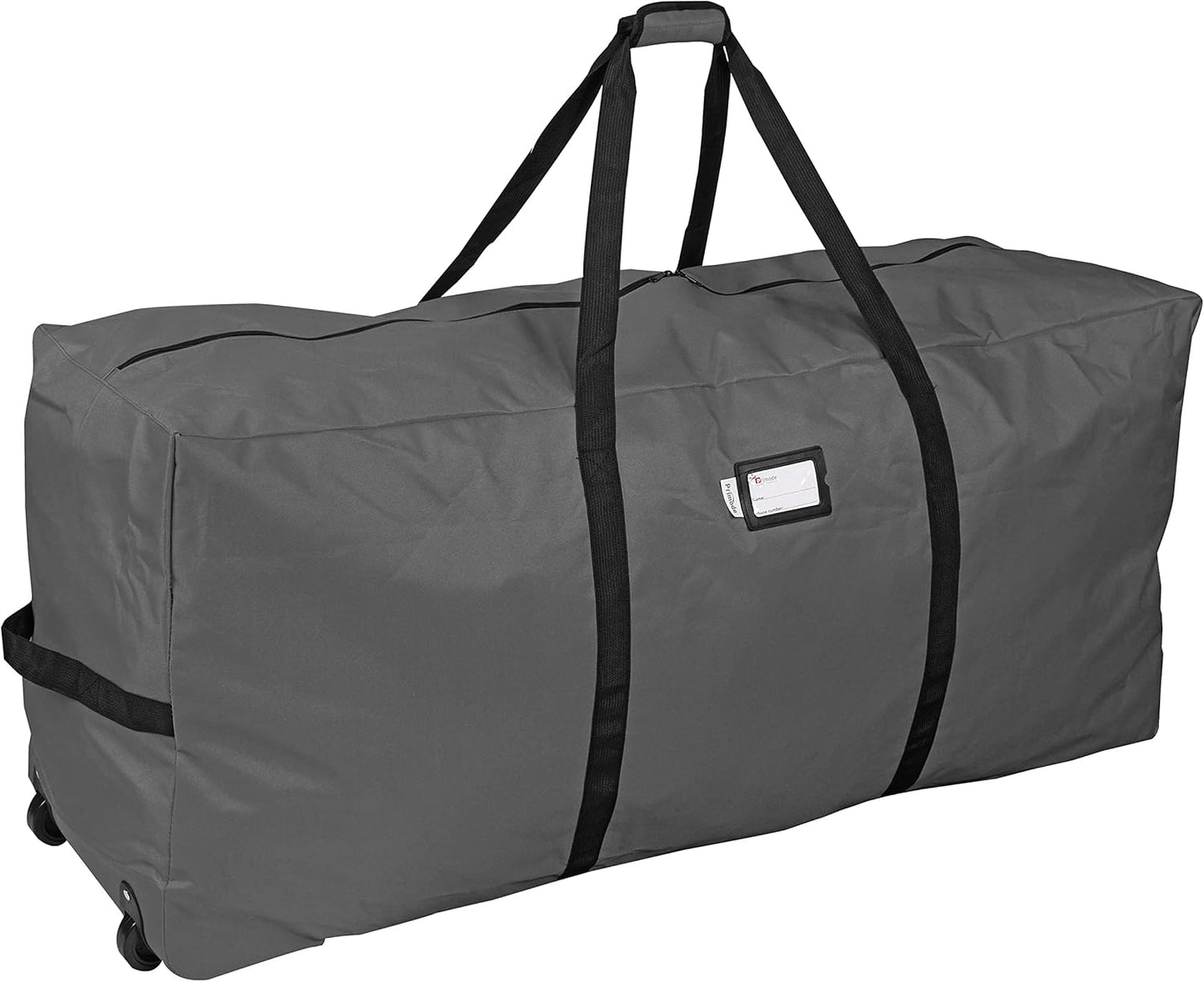 Primode Rolling Tree Storage Bag - Heavy Duty Container with Wheels | Fits Up to 7.5 Ft Holiday Tree, Gray