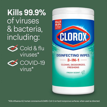 Clorox Disinfecting Cleaning Wipes - Bleach-Free Fresh Scent | 35 Count Pack