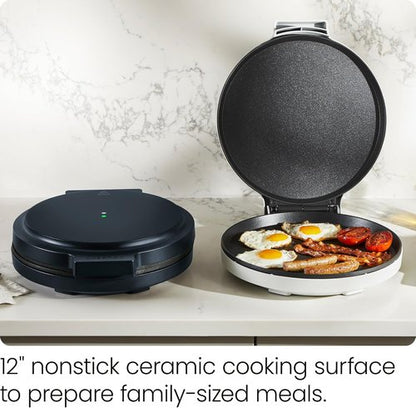 Chefman Everything Maker & Pizza Oven - 1440W Electric Pizza Maker with 12” Nonstick Plates | Versatile for Quesadillas, Omelettes & More