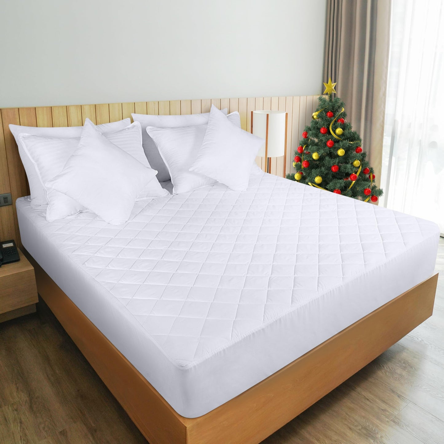 Utopia Bedding 2 Pack Quilted Fitted Mattress Pad, Twin Size, Elastic Fitted Mattress Topper Protector and Cover with Deep Pocket Stretches up to 16 Inches, Machine Washable (White)