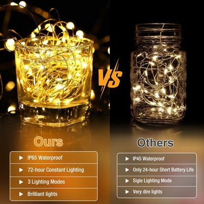Fairdeer 6 Pack Fairy Lights Battery Operated - 7ft 20 Led Twinkle Lights 3 Modes, Bulk Mini String Lights Waterproof for Mason Jars Vases DIY Party Wedding Decoration Christmas -Warm White