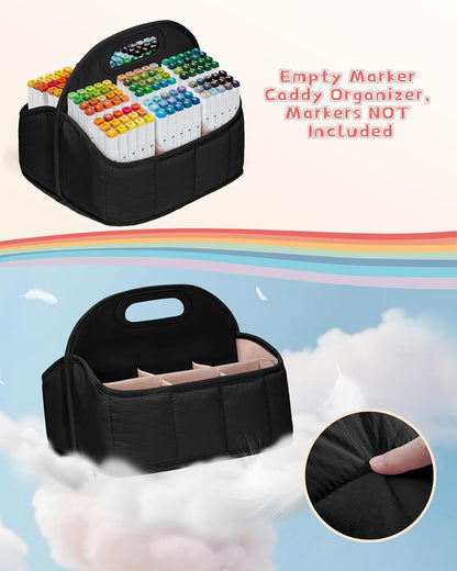 Rexmica Marker Organizer Case - Large Caddy Bag for 210-400 Markers | Versatile Storage for Art & Crafts
