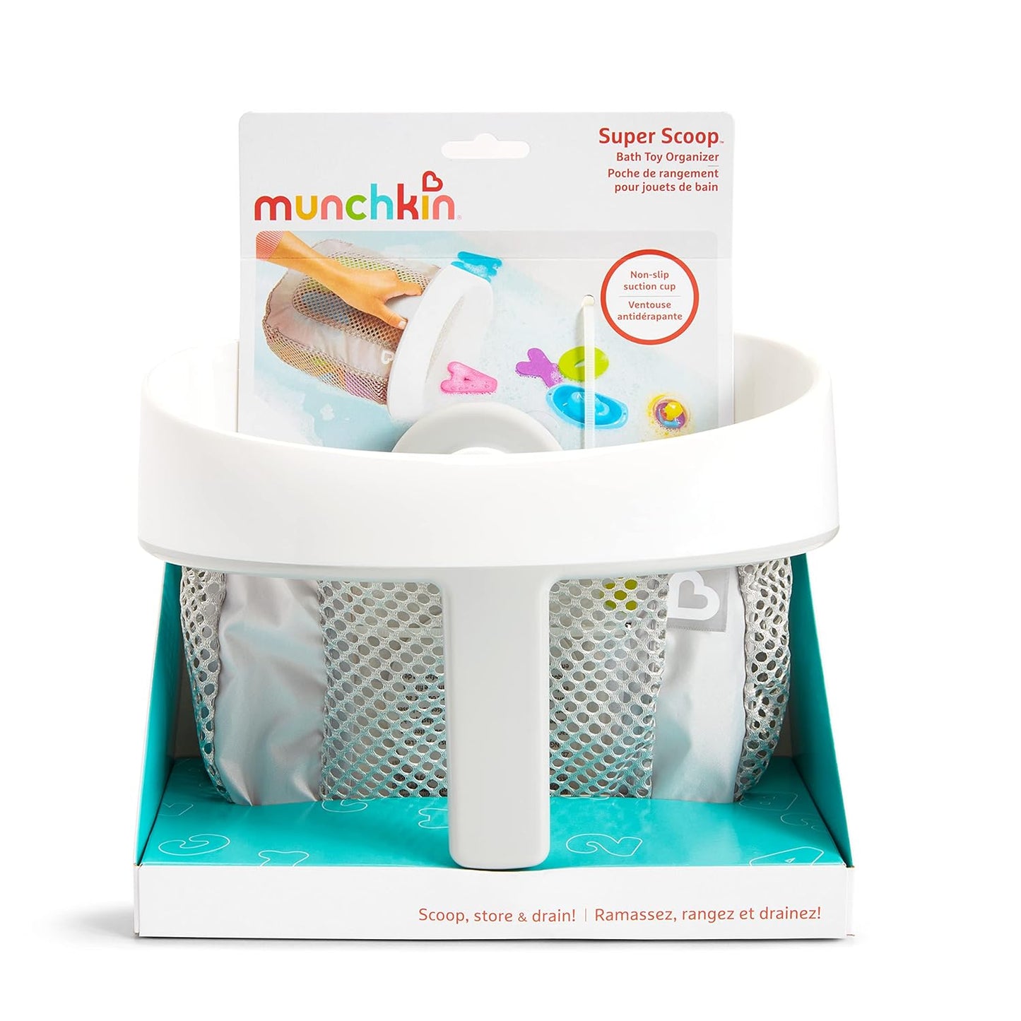 Munchkin® Super Scoop™ Bath Toy Storage - Quick Drying Mesh Design in Grey