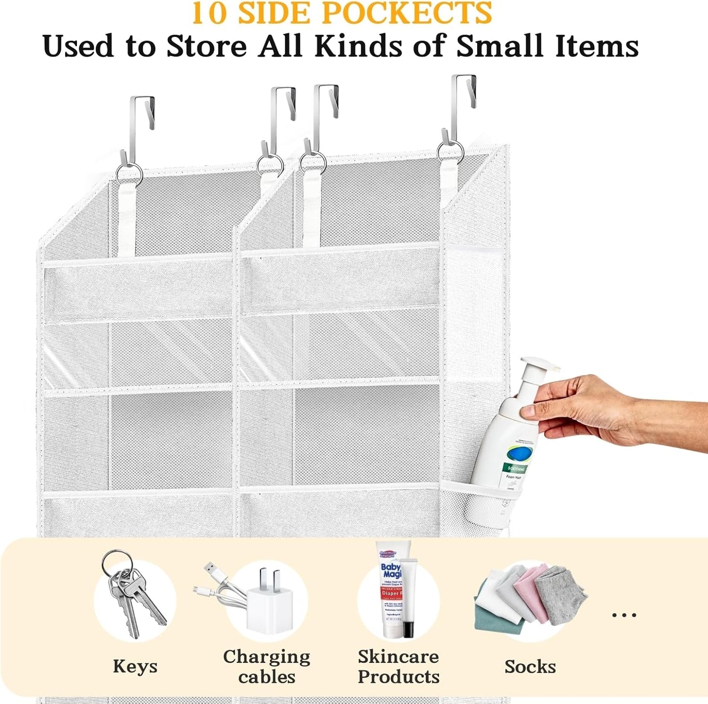 Over The Door Organizer - Skiennix 5-Tier Extra Large Storage Solution | 10 Compartments for Toys, Shoes & More
