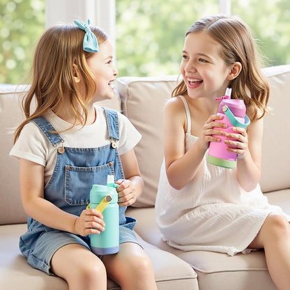 Kerilyn 12oz Kids Water Bottle - Stainless Steel Insulated, Leak-Proof Design, BPA Free, Twilight Green