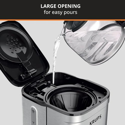 KRUPS Coffee Maker - 10-Cup Stainless Steel Drip Coffee Maker | Drip-Free, Dishwasher Safe, 900 Watts
