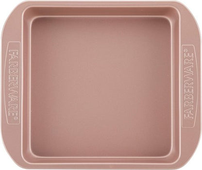 Farberware Nonstick Bakeware - 9 Inch Square Cake Pan in Vibrant Red for Effortless Baking