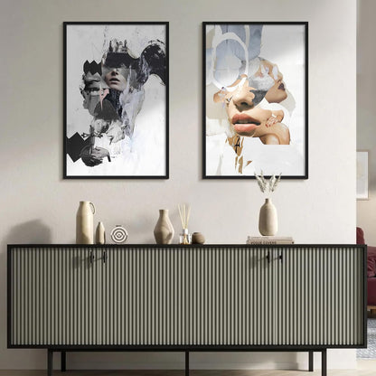 Upsimples 24x36 Poster Frame - Versatile Black Wall Hanging Frame for 20x30 Pictures with Mat