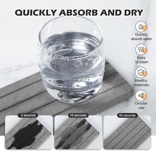 Diatomaceous Coaster | 4PCS Stone Drying Tray for Fast Drying in Bathroom & Kitchen Sinks