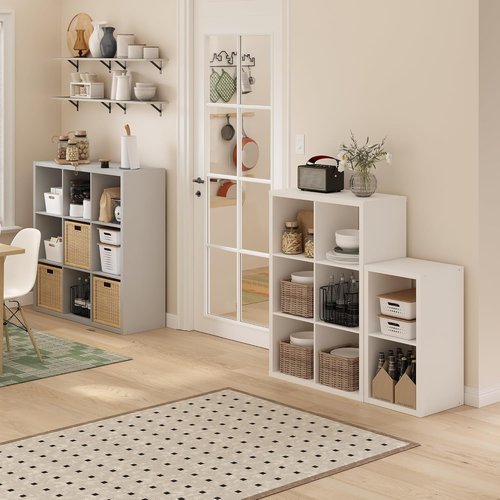 Furinno 6-Cube Bookshelf - Extra Thick Frame, Reversible Design | 14.6" x 44" x 30", White for Home & Office