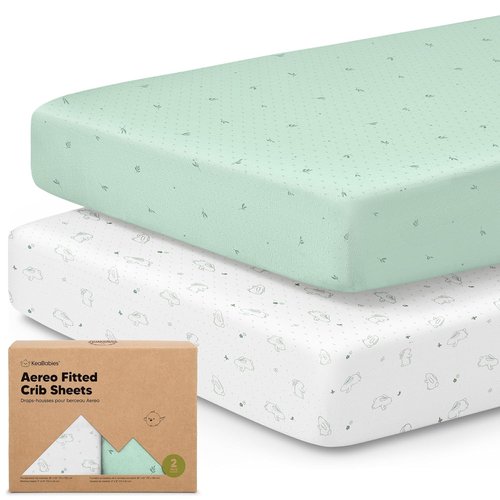 KeaBabies Fitted Crib Sheets - Soft Bamboo Viscose Cotton, 52x28, Gender Neutral, Durable (Bunnies)