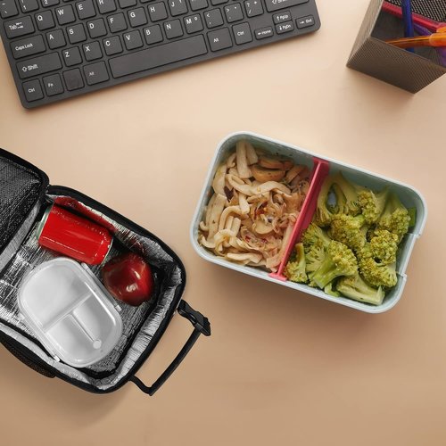 Deosk Insulated Lunch Bag - Reusable Portable Lunchbox for Men & Women | Black, Ideal for School & Work