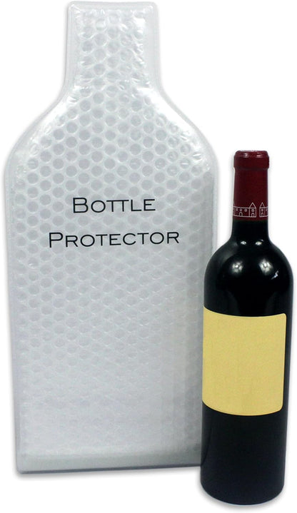 Reusable Wine Bottle Protector for Travel (4 Pack) - Wine Bags with Double Air Bubble Cushion Inner Skin and Leak Proof Exterior Ensures Safe Transportation in Luggage - Great Gift for Wine Lovers