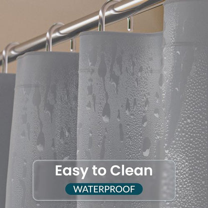 Titanker Plastic Shower Curtain Liner, 72x72 Grey Shower Liner Lightweight PEVA Shower Curtains for Bathroom, Waterproof Shower Liner with Magnets and Rustproof Grommet Holes