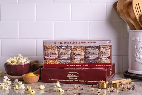 Amish Country Popcorn - 4 Ounce Variety Kernel Gift Set | Non-GMO, Gluten-Free, 10 Assorted Packs