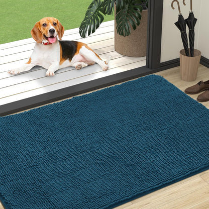 OLANLY Dog Door Mat - Absorbent Non-Slip Washable Doormat for Muddy Paws | 47x32, Atlantic Blue