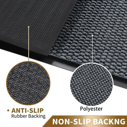 Yimobra Front Door Mat Outside Entrance, All-Season Waterproof Welcome Matt Outdoor Indoor, All-Weather Non-Slip Doormat, Low Profile, Easy Clean Patio Porch Entryway Mat, 29.5x17, Grey