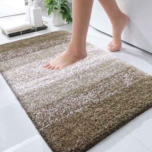 OLANLY Bathroom Rugs Mat 44x32, Extra Soft Absorbent Microfiber Bath Rugs, Rubber Backing, Quick Dry, Machine Washable Bath Mats for Bathroom Floor, Tub and Shower, Home Decor Accessories, Coffee