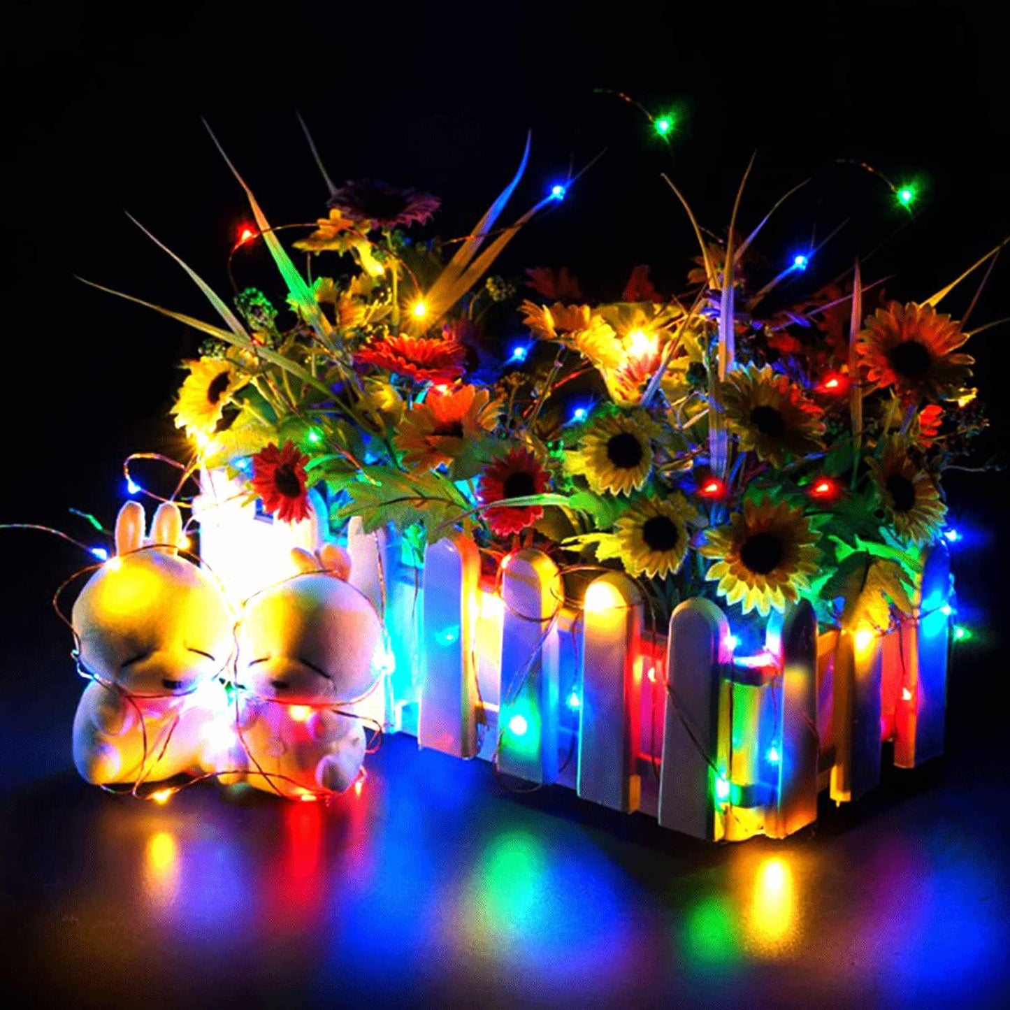 ZPH Fairy Lights - 4-Pack Bright Colored Waterproof String Lights | 3.3ft with 10 LEDs for Weddings & Crafts