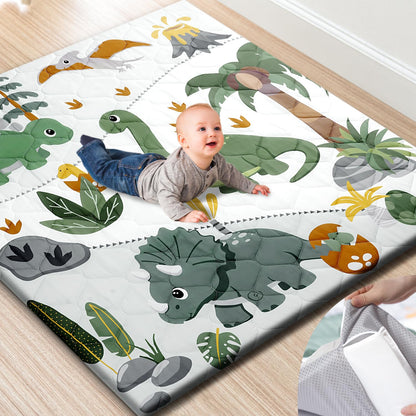 TINYHARBO Premium Foam Baby Play Mat - Extra Thick, Non-Slip & Machine Washable | 50x50 Inches