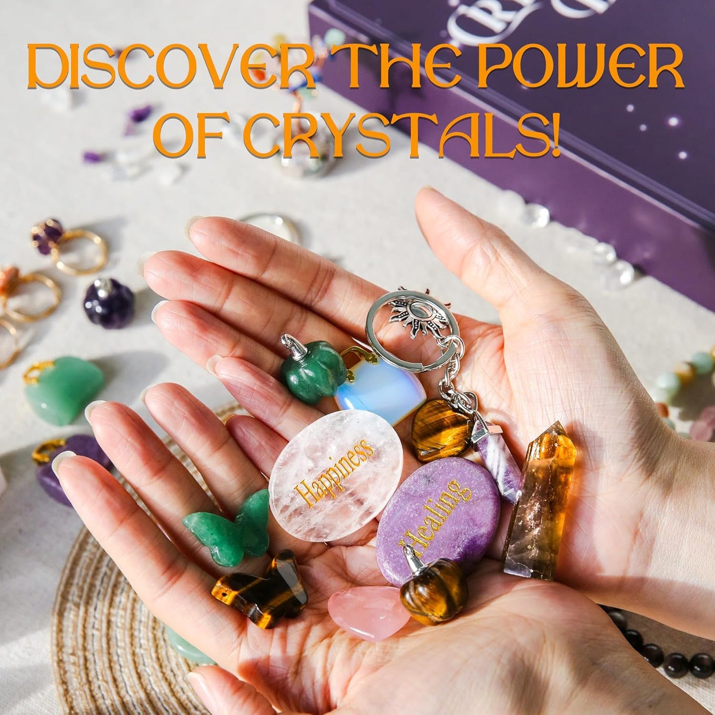 MYDAYS&DESIGN 2026 Crystal Advent Calendar - 12 Days of Zodiac Healing Crystals & Gemstones | Perfect Christmas Gift for Women, Teens & Girls