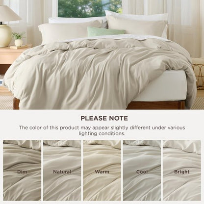 Bedsure Duvet Cover California King Size - Soft Double Brushed Bedding Set for Kids & Adults, Zipper Closure, 3 Pieces, Includes 1 Duvet Cover (104"x98") & 2 Pillow Shams, NO Comforter, Linen