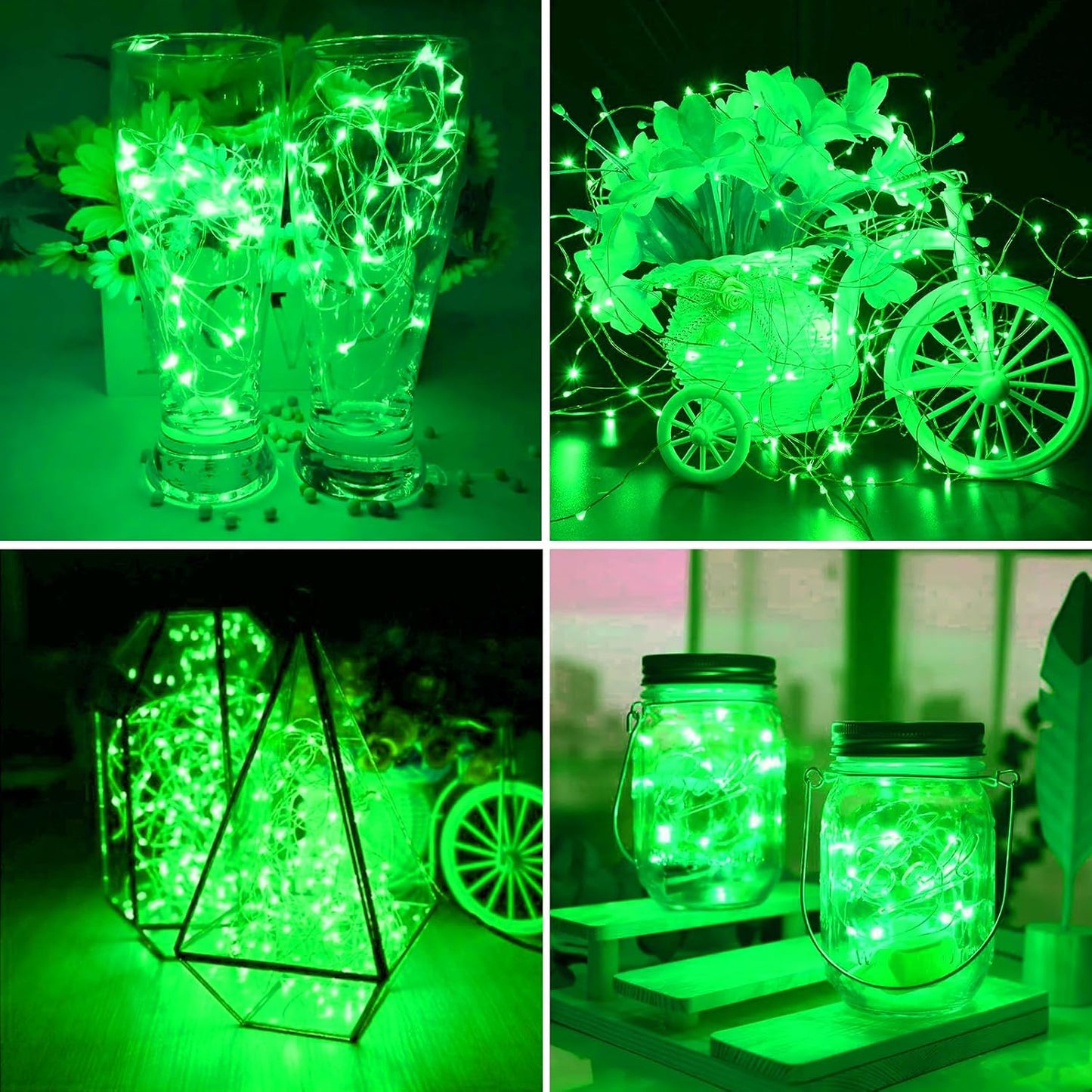 ZGWJ Fairy Lights - 8 Pack Battery Operated 7ft Mini LED String Lights | Silver Wire, 3 Modes for Parties & Decor