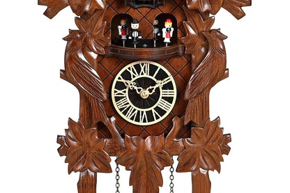 Hand-Carved Wooden Cuckoo Clock Wall Clock Antique Style 11.1 x 25.8 in