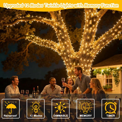 Skiennix 300 LED Fairy Lights - Twinkle String Lights with Remote & Timer | 99ft Warm White Copper Wire Decor