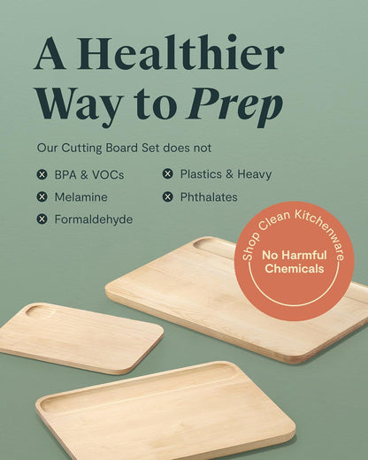 Caraway Cutting Board - Small Double-Sided Wood Board (10 x 7”) - FSC-Certified Birch, Food-Safe Finish