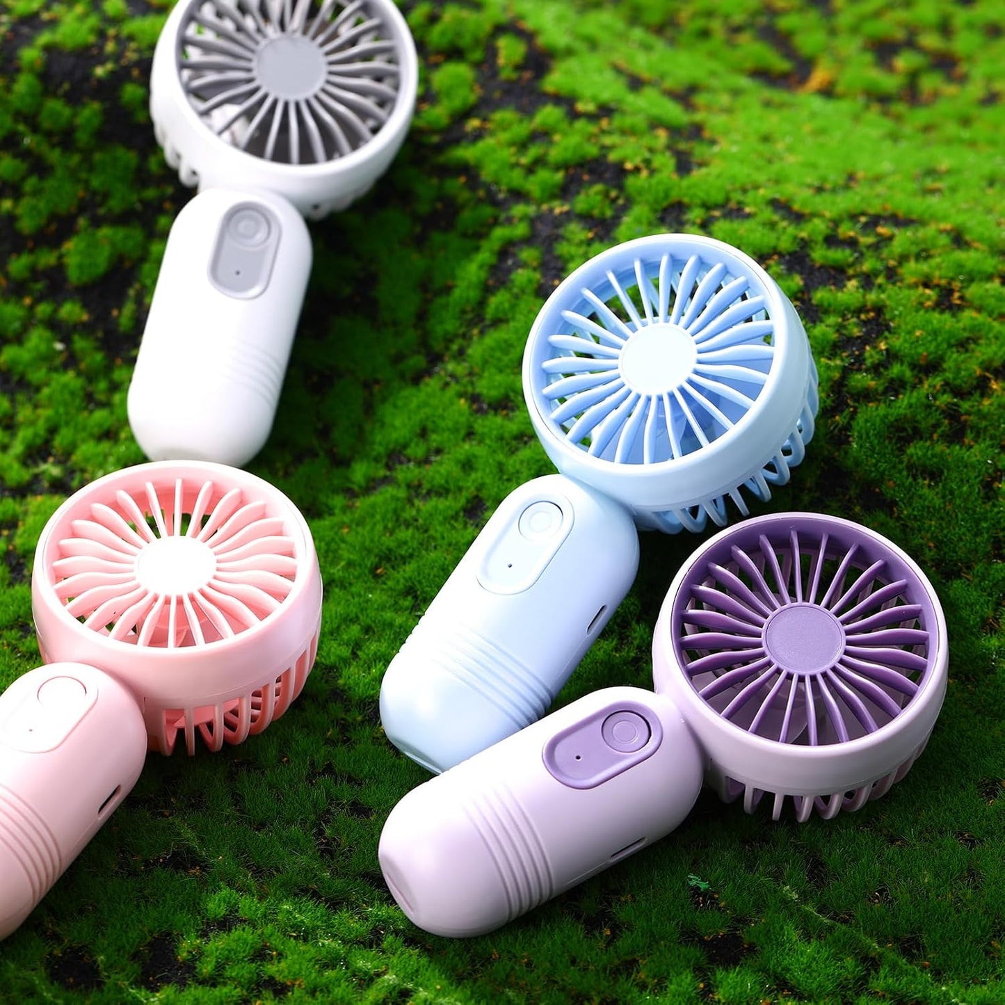 Skiennix Mini Portable Fan - Cute Handheld Design | USB Rechargeable, 3 Speeds, Lightweight - Black & White