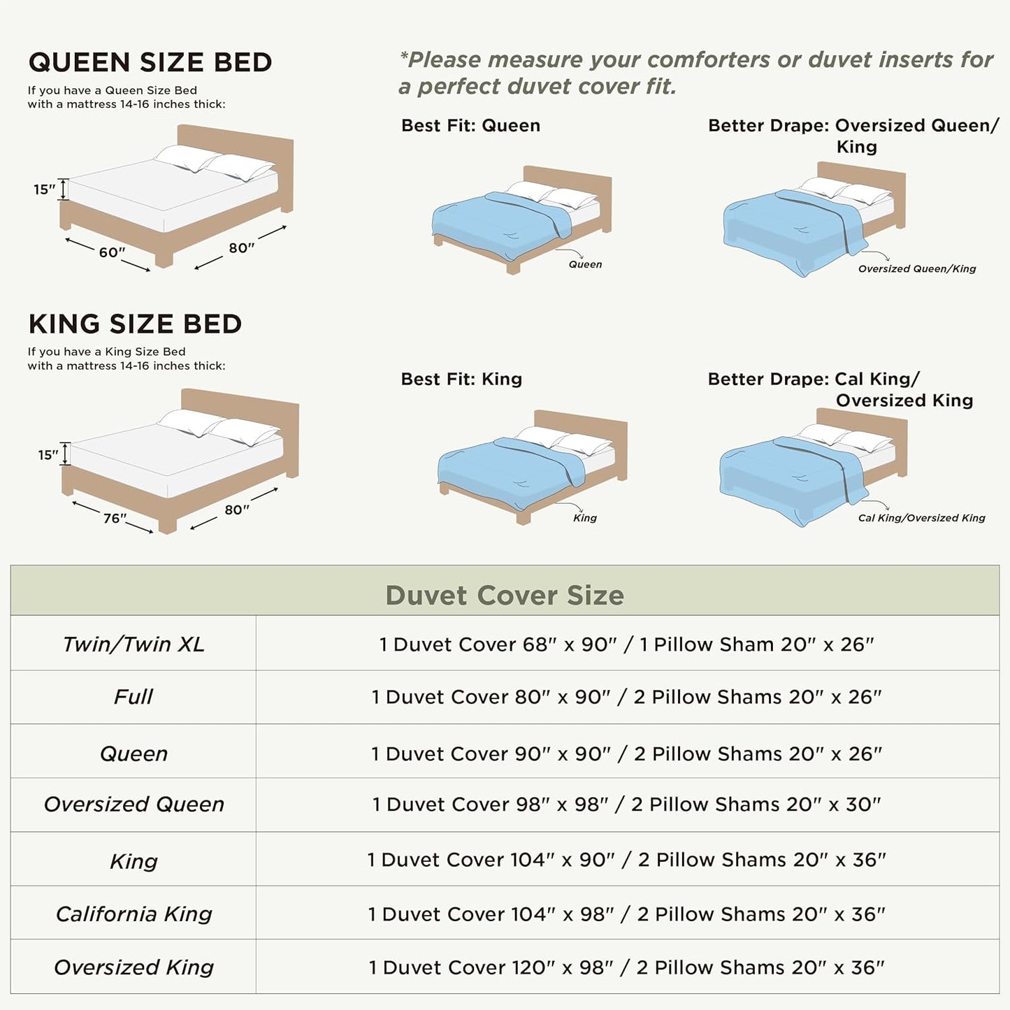 Bedsure King Size Duvet Cover Set - Extra Soft Prewashed Cotton-Like Polyester in Skipper Blue | 3 Pieces with Zipper Closure